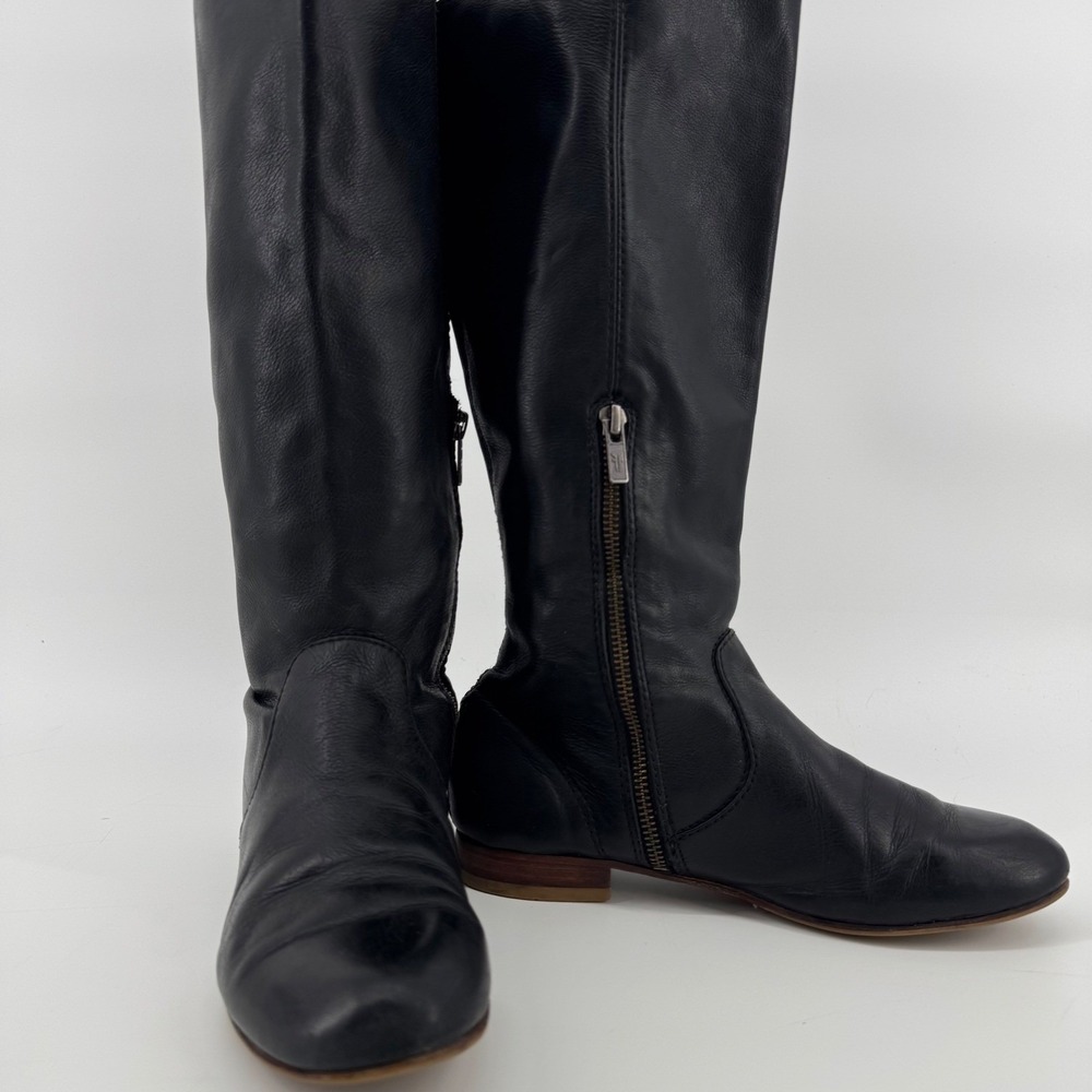 FRYE‎ 76010 Jillian Pull On Tall Black Leather Women's US 6.5 Riding Boots